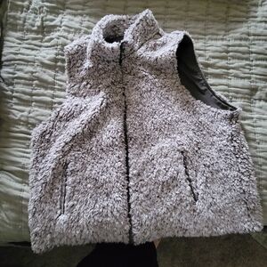 Natural Reflections Soft Gray Sherpa Vest